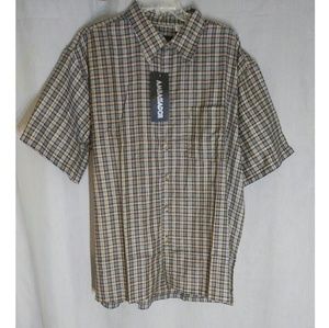 Ambassador Plaid Button Down Short Sleeve Shirt